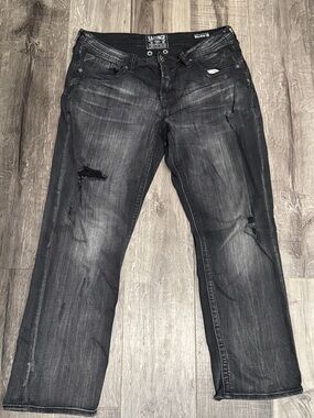 Salvage Washed Black Mayhem Straight Men's Jeans 36S regular fit